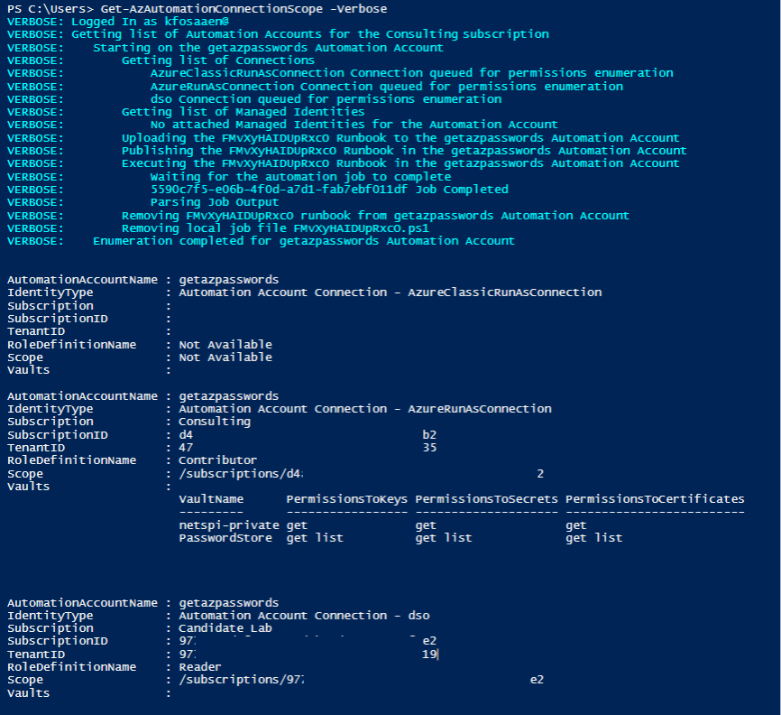 PowerShell script for automating the enumeration of identity privileges.