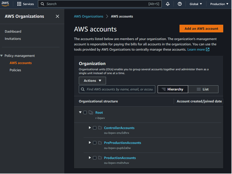 Figure 17: Viewing Organization Info as Account C