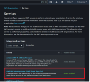 Figures 20: Enabling the IAM Identity Center Service