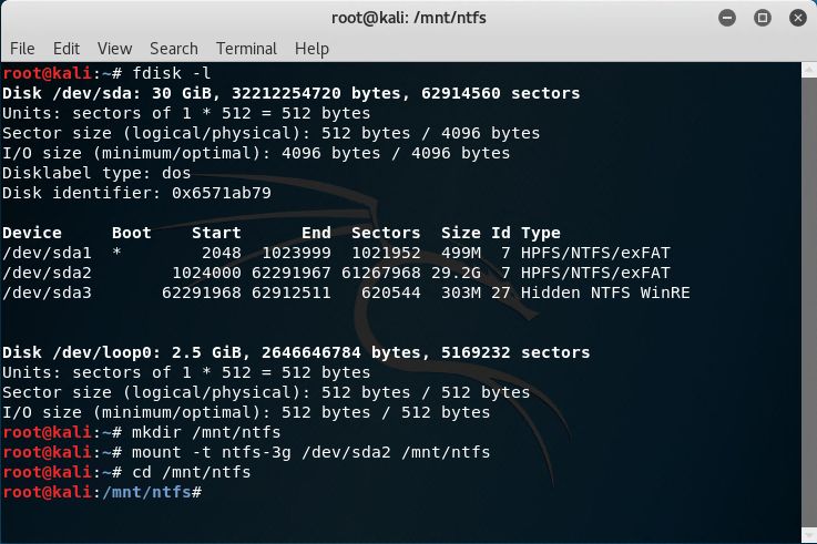 ntfs 3g linux exmple