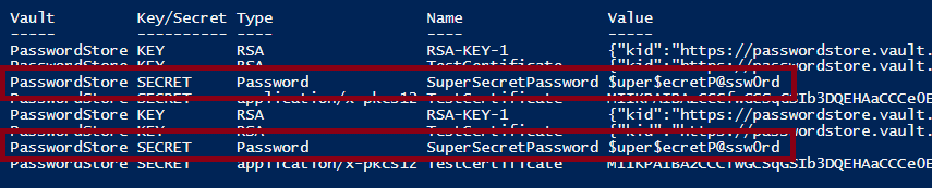 Keyvaultpasswords