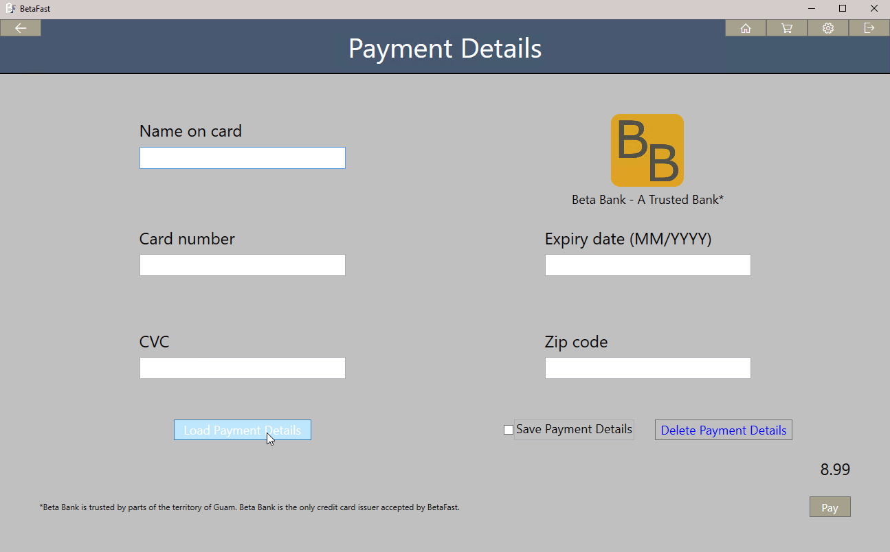 Load Payment Details