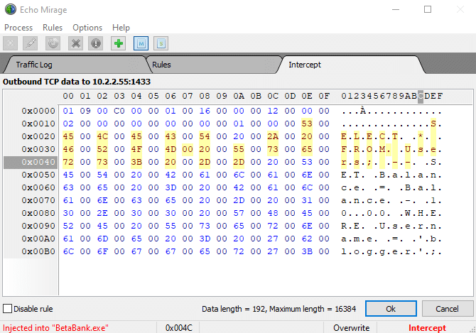 Echo Mirage Sql