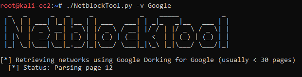 Netblock Google Dork