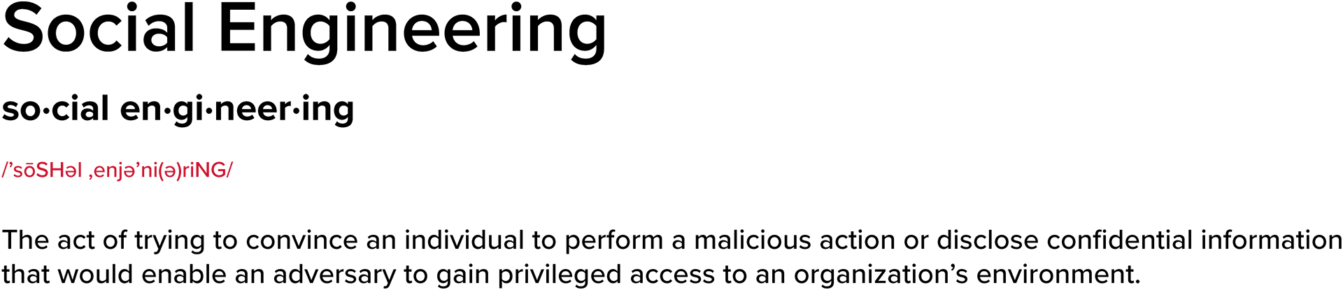 Social Engineering Definition