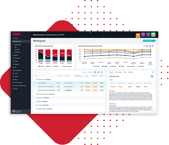 NetSPI's Breach and Attack Simulation Platform – Workspace